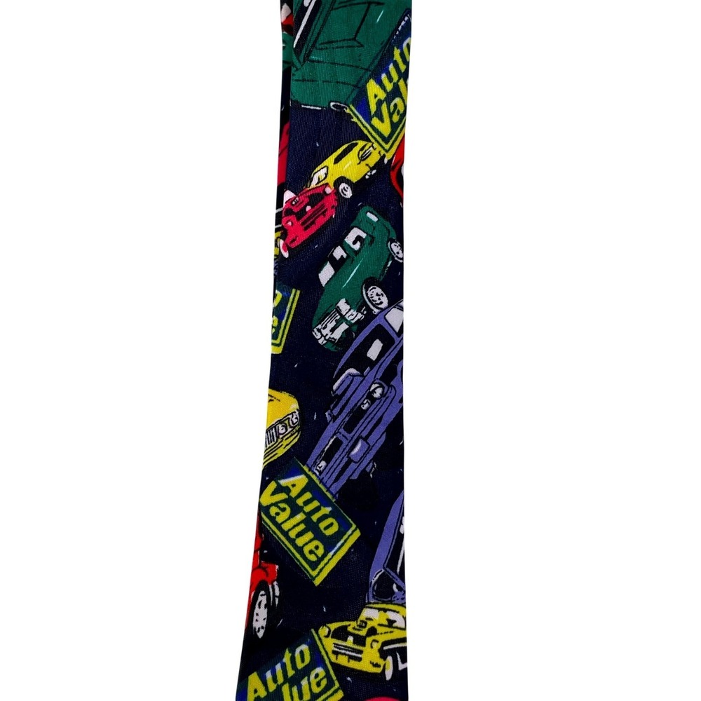 Vtg Concerto Auto Value‎ Classic Cars Tie Men's Retro Colorful Print - Picture 13 of 15
